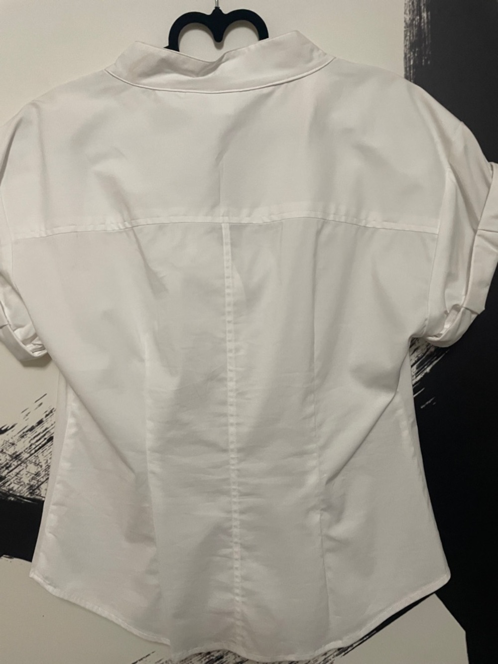 Finley White Short-Sleeve Button Down V-Neck Shirt - Picture 4 of 4